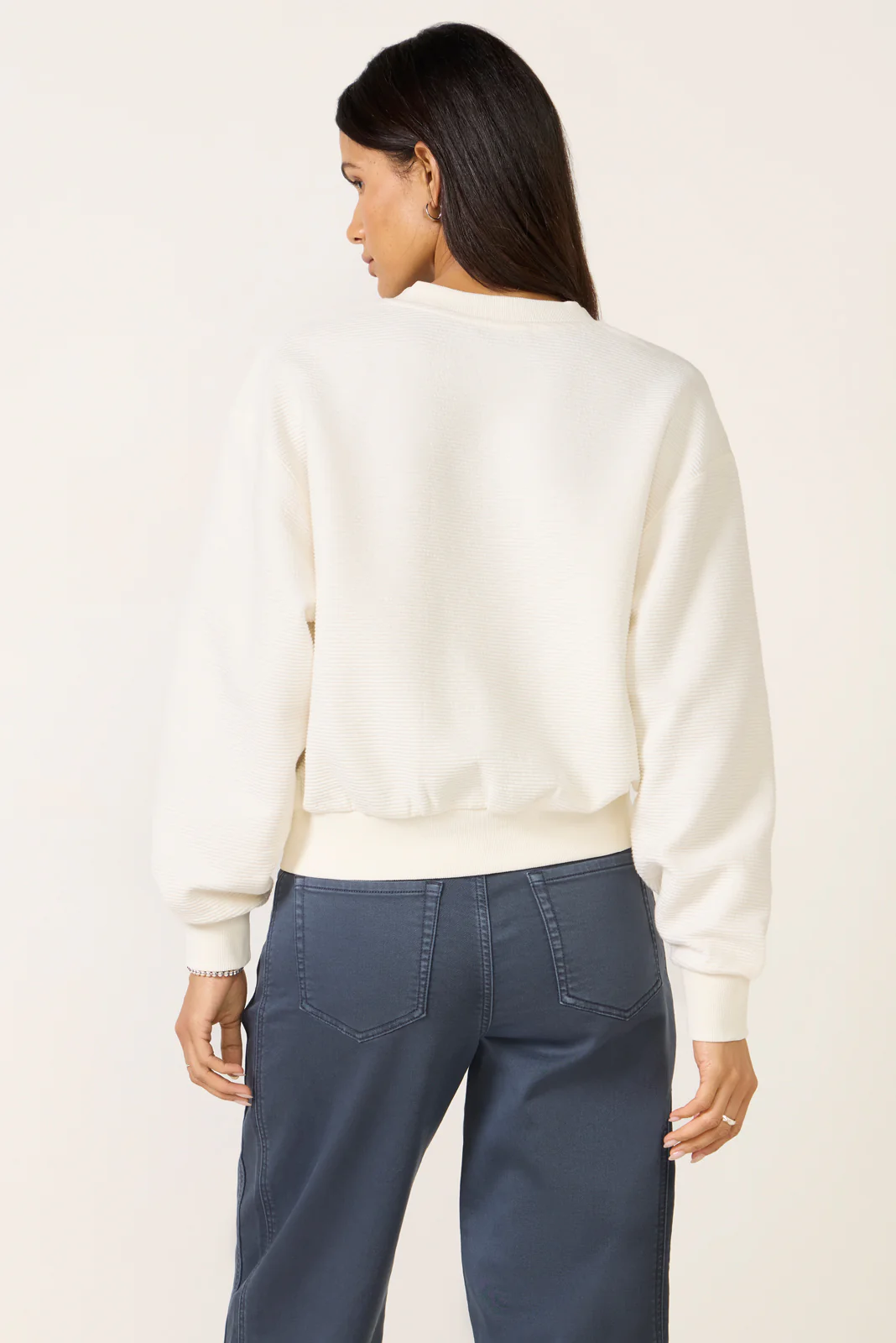Split Neck Ribbed Top - Image 4