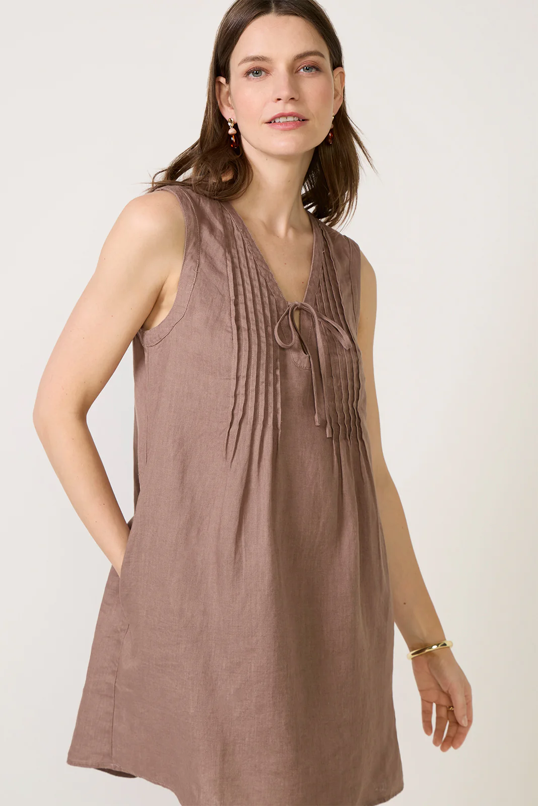 Stella Linen Mini Dress - Image 2