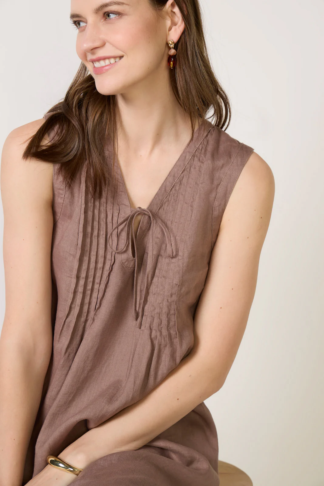 Stella Linen Mini Dress - Image 3