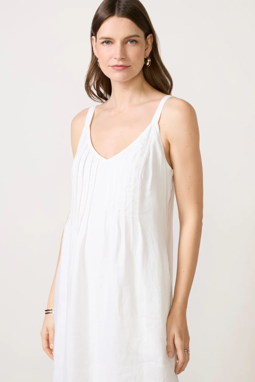 Stella Linen Pintuck Dress - Image 2