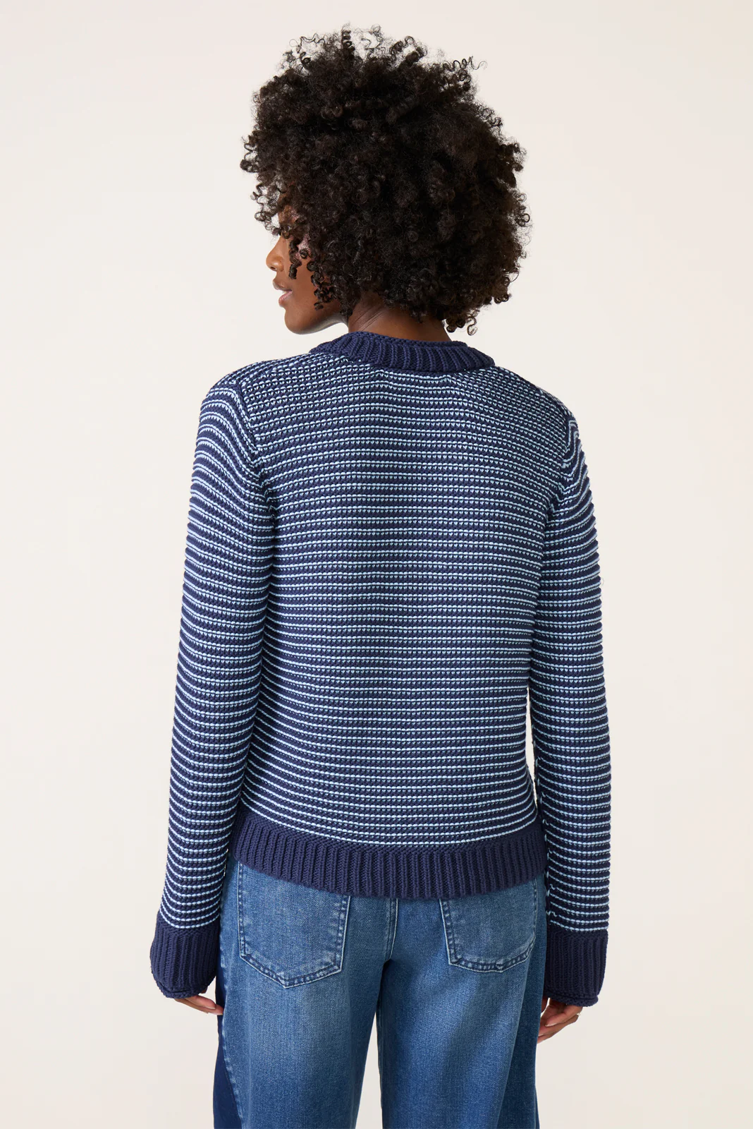 Striped Tape Yarn Sweater - Image 4