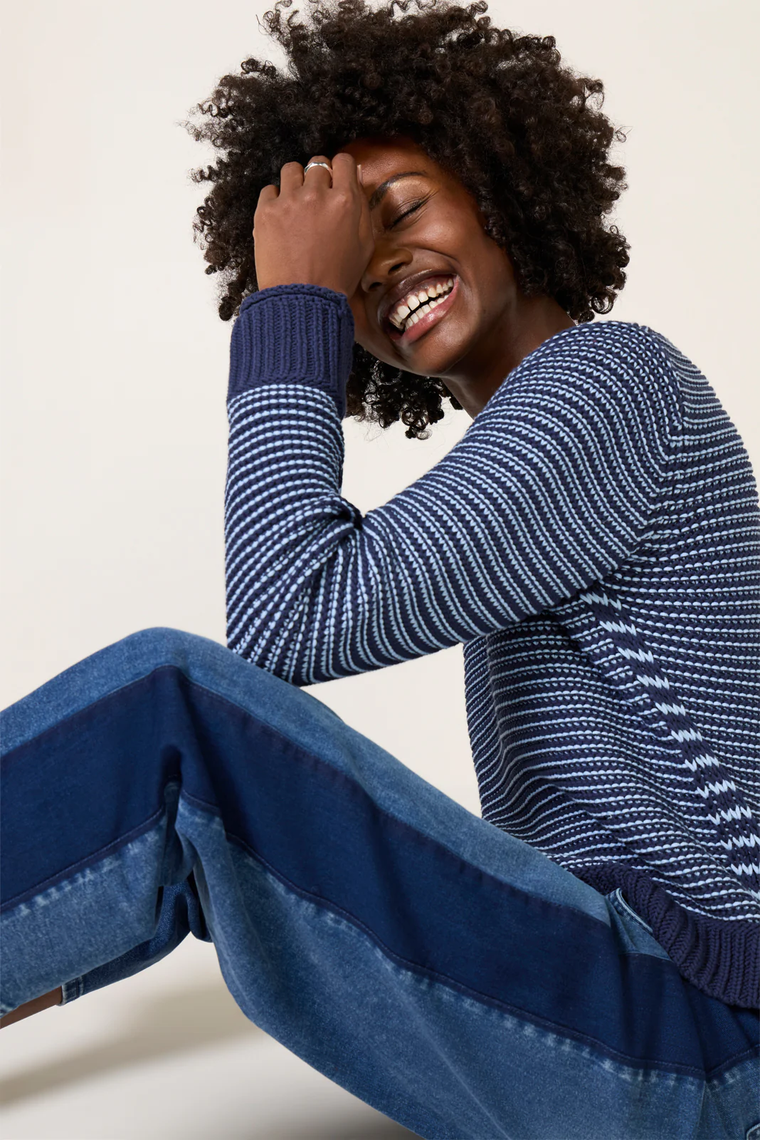 Striped Tape Yarn Sweater - Image 5