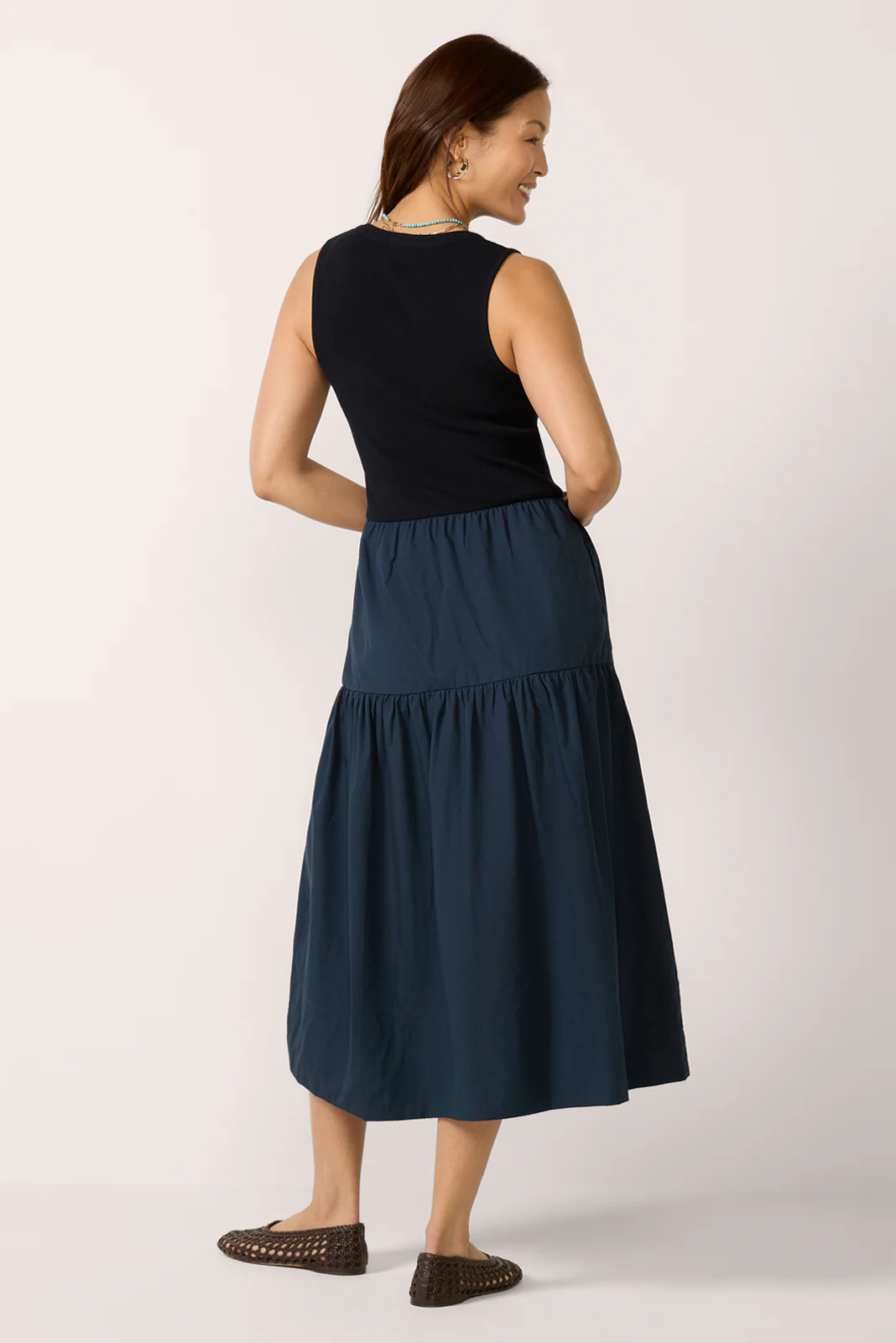 Susannah Scoop Neck Twofer Midi dress - Image 4