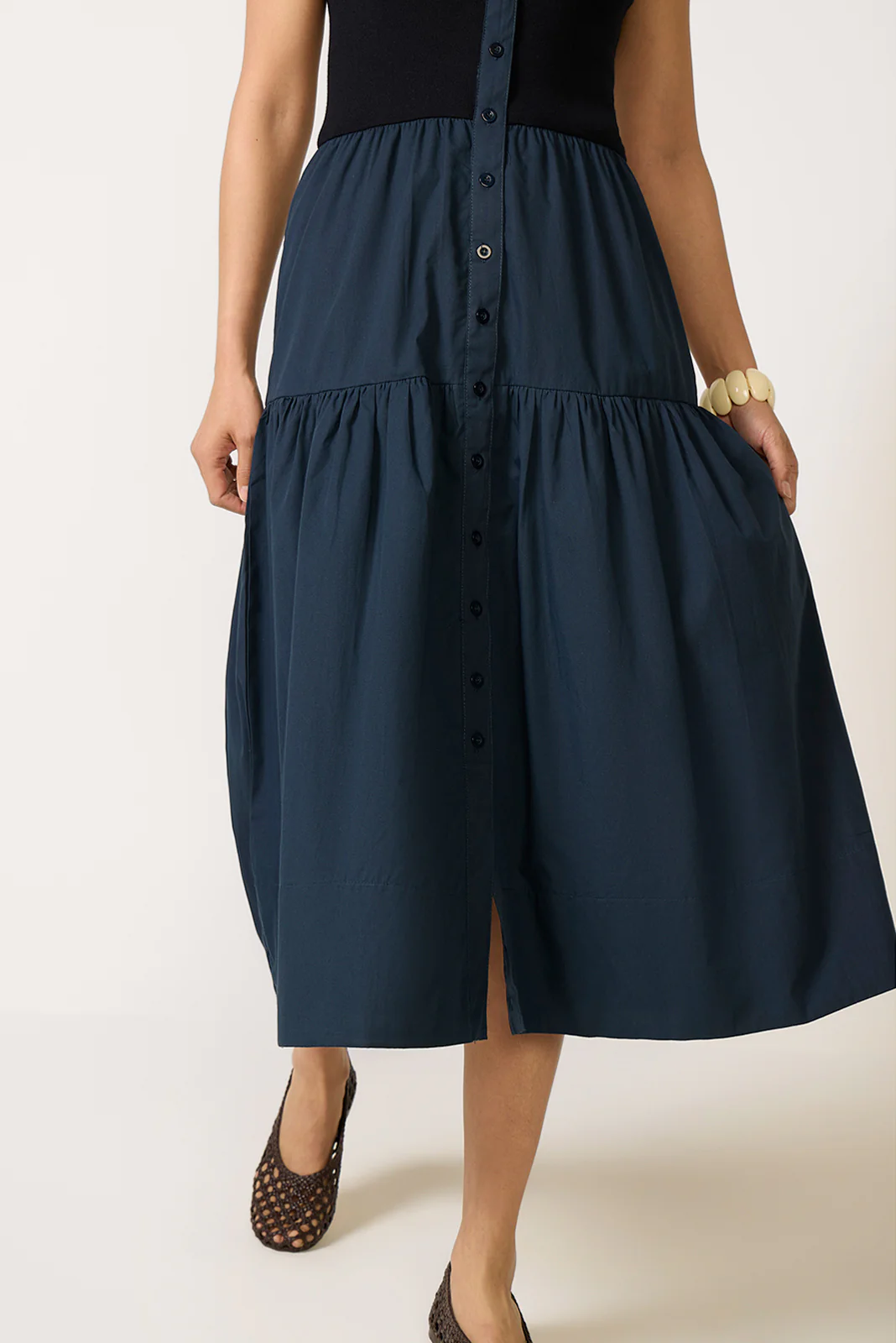 Susannah Scoop Neck Twofer Midi dress - Image 5