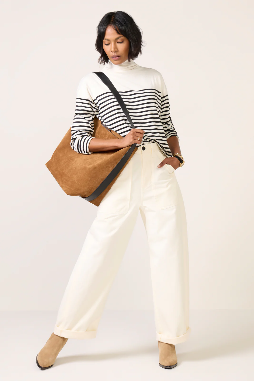 The Knit Rib Stripe Turtleneck - Image 2