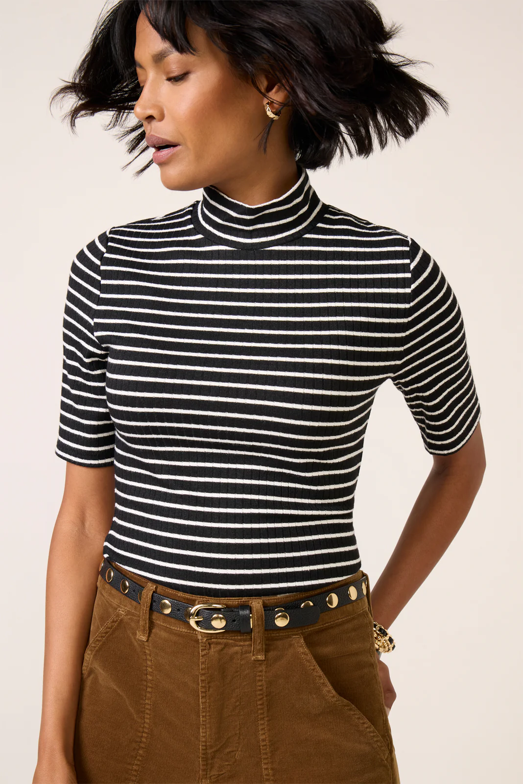The Rib Knit Stripe Tee - Image 2