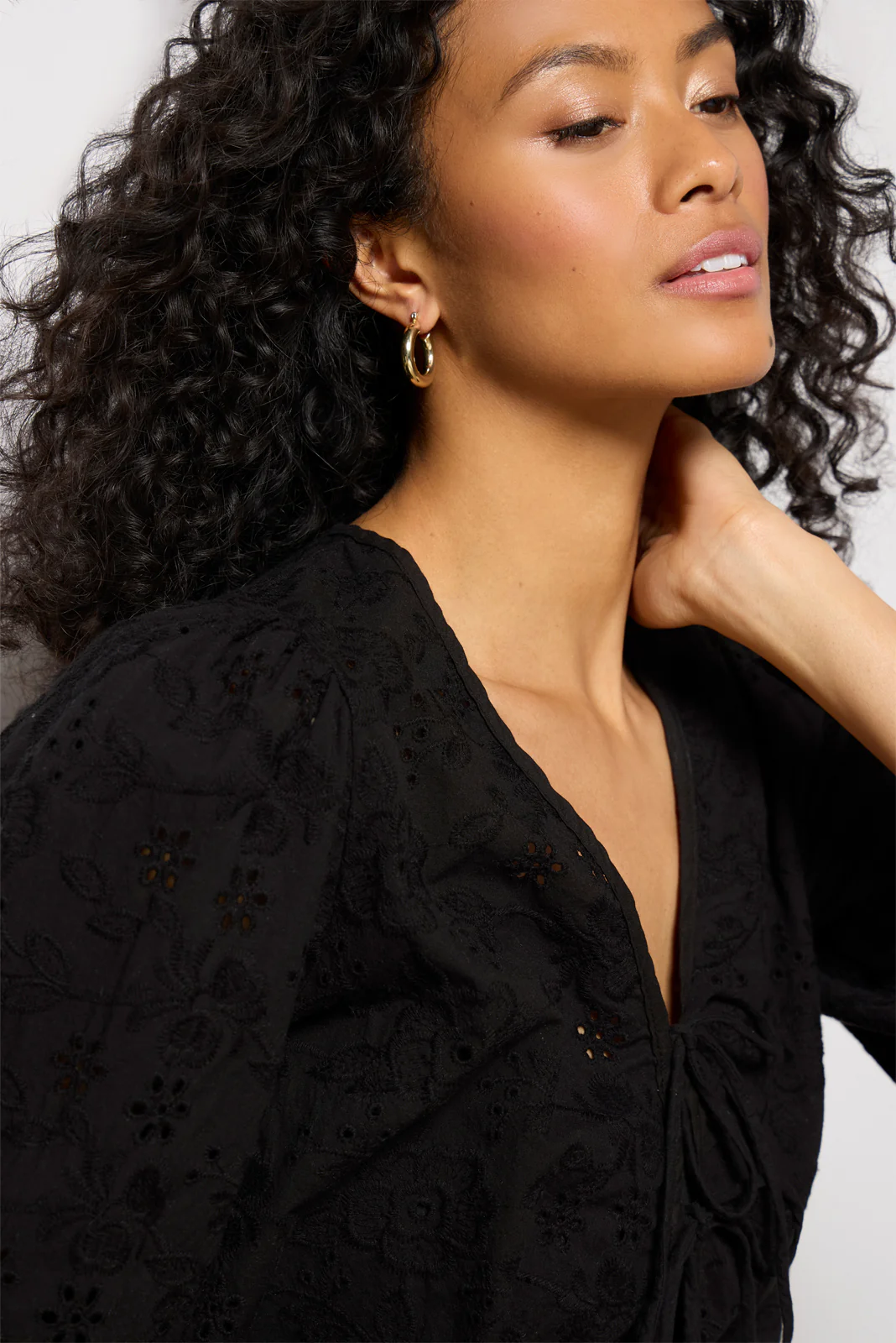 Tie Front Eyelet Top - Image 3