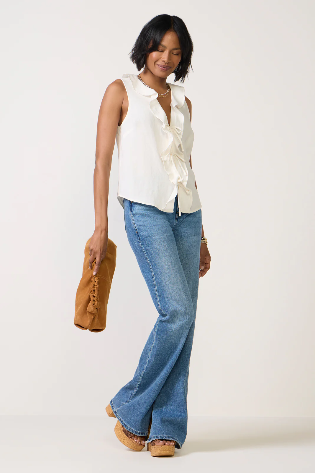 Tie Front Ruffle Tank - Image 2