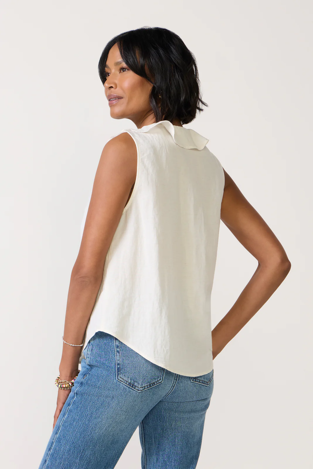Tie Front Ruffle Tank - Image 4