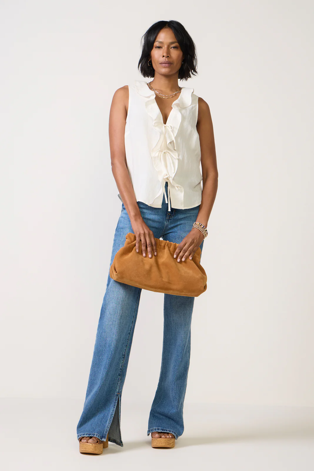 Tie Front Ruffle Tank - Image 5