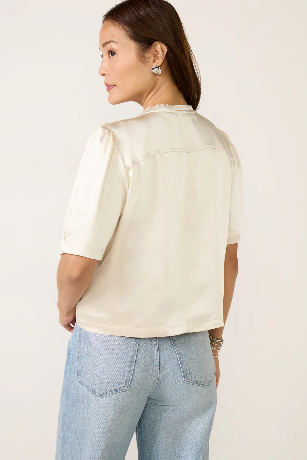 Tilly Satin Zip Up Top - Image 4