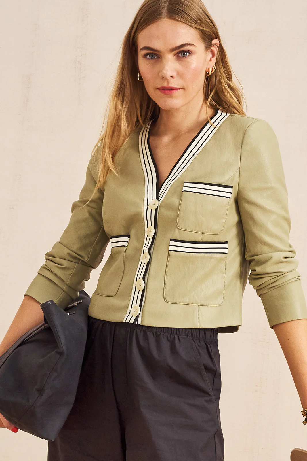 Torrence Collarless Varsity Blazer - Image 6