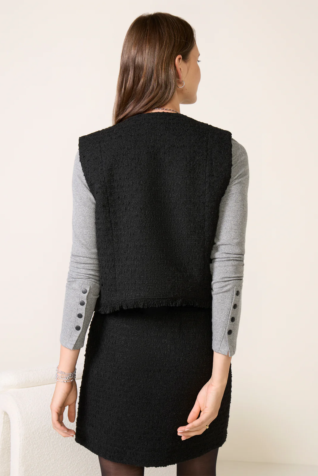 Winona Black Tweed Vest - Image 4