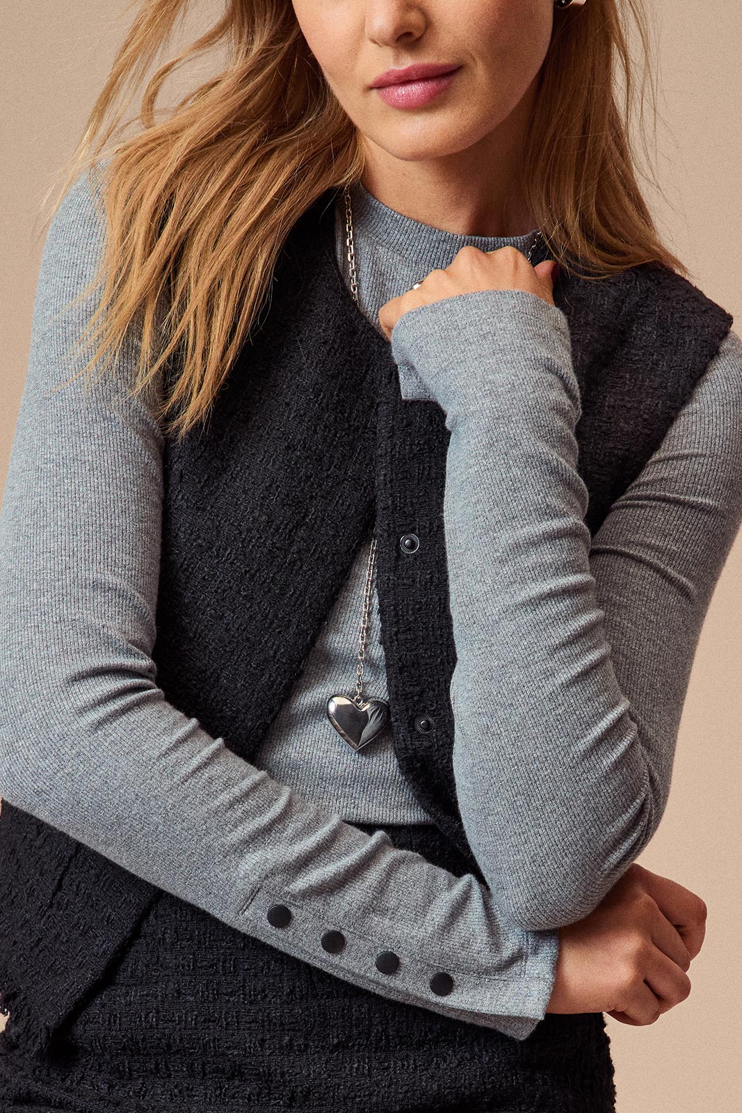 Winona Black Tweed Vest - Image 7