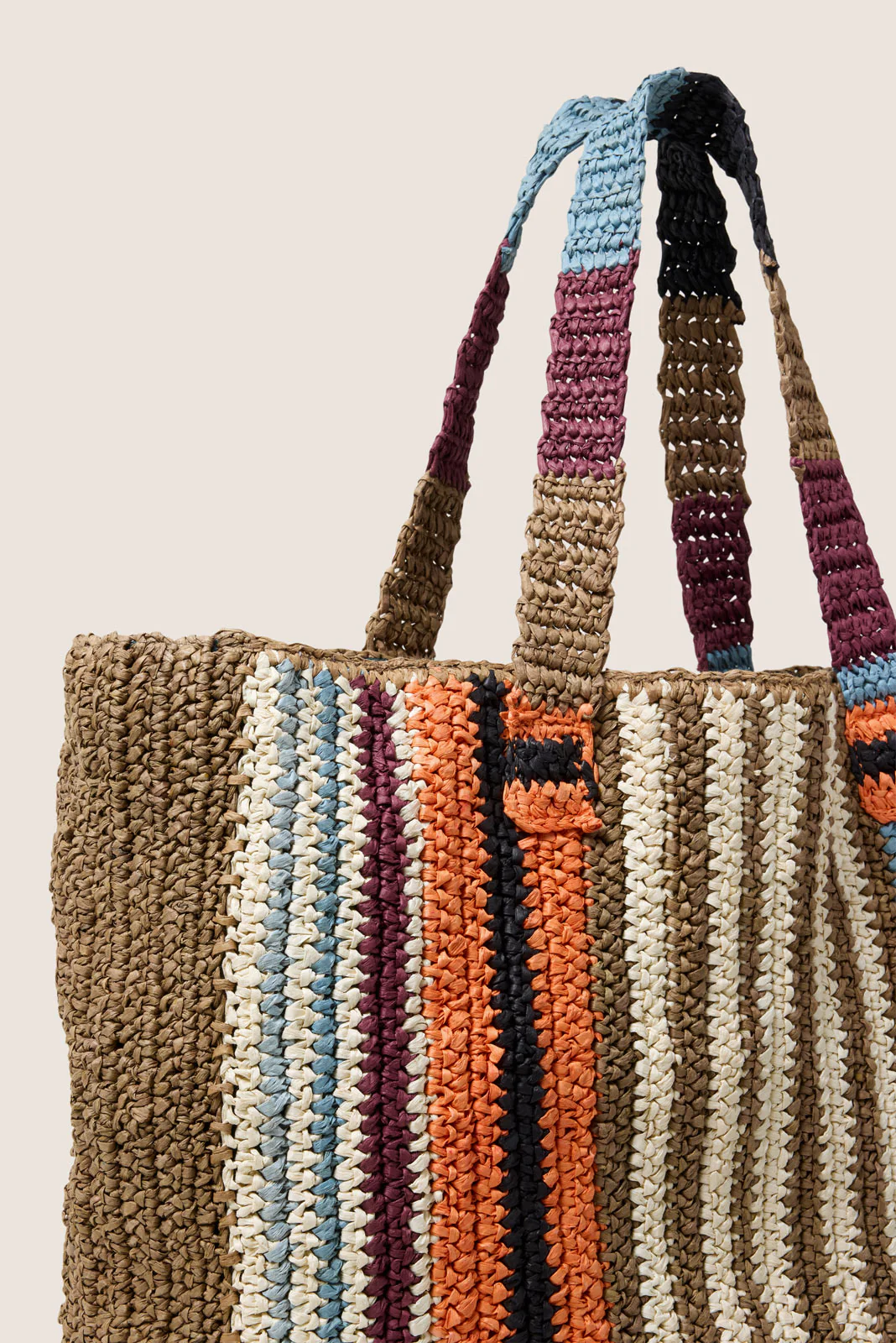 Woven Striped Tote - Image 4